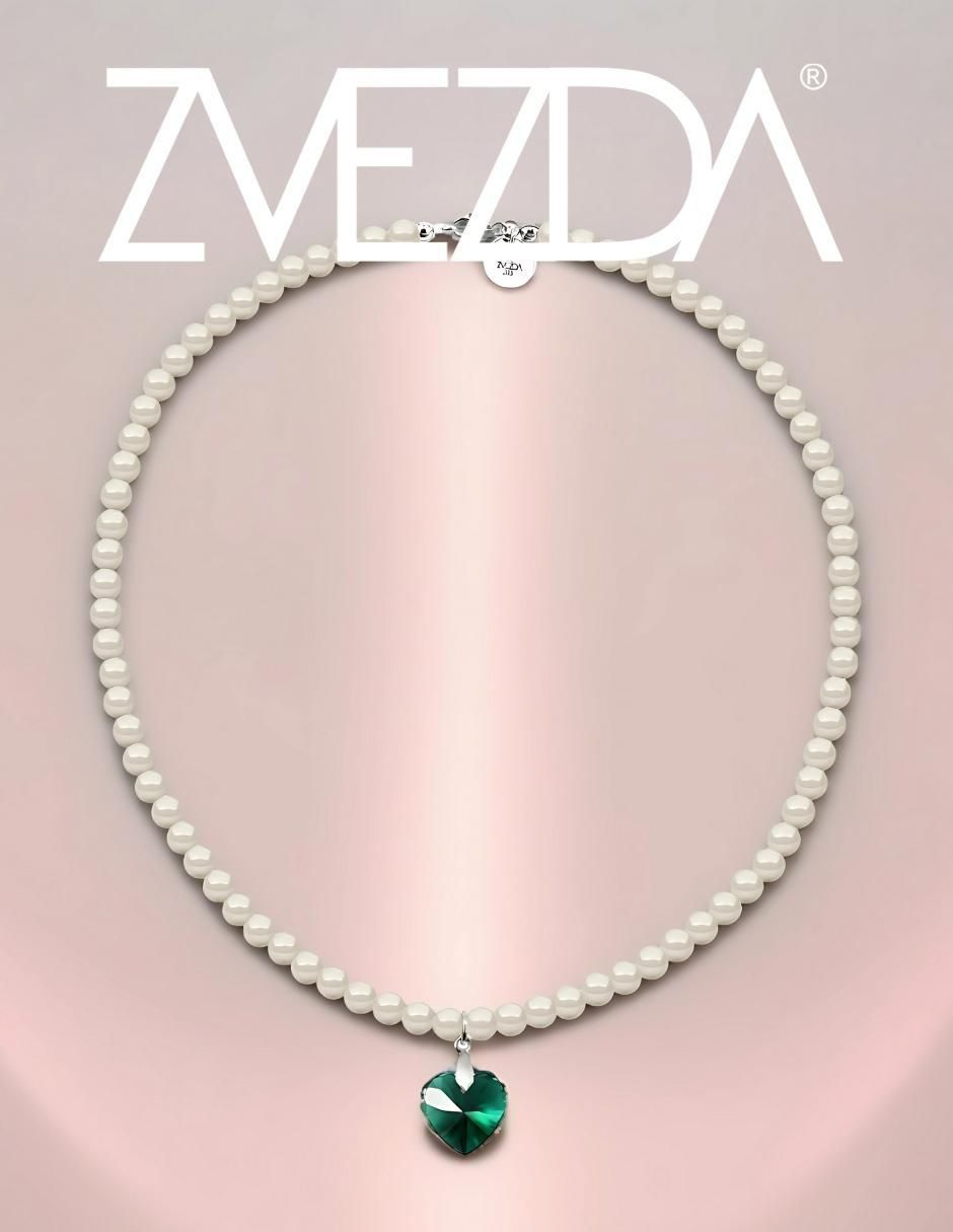 Collar y pulsera de corazón Éclair de plata p 925 cristal 3
