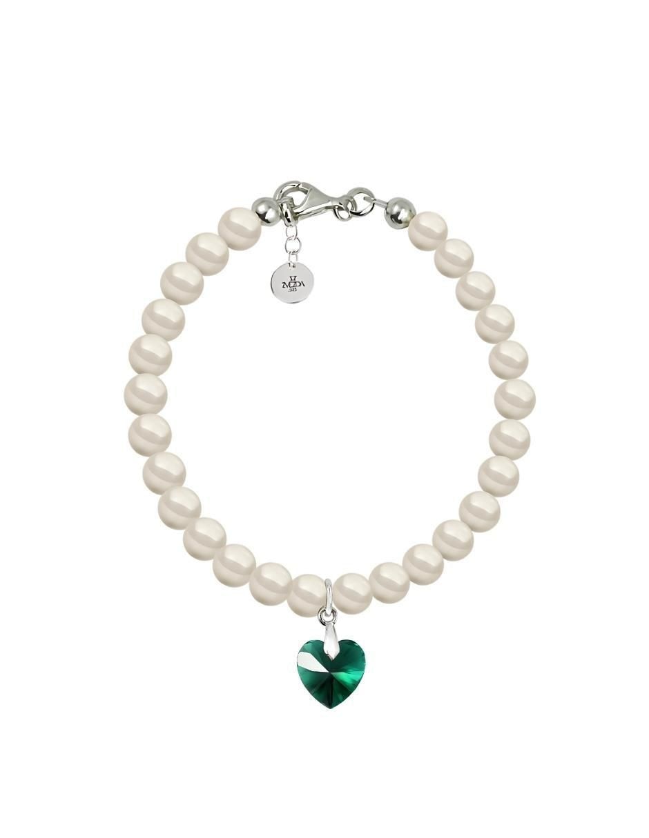 Collar y pulsera de corazón Éclair de plata p 925 cristal 5