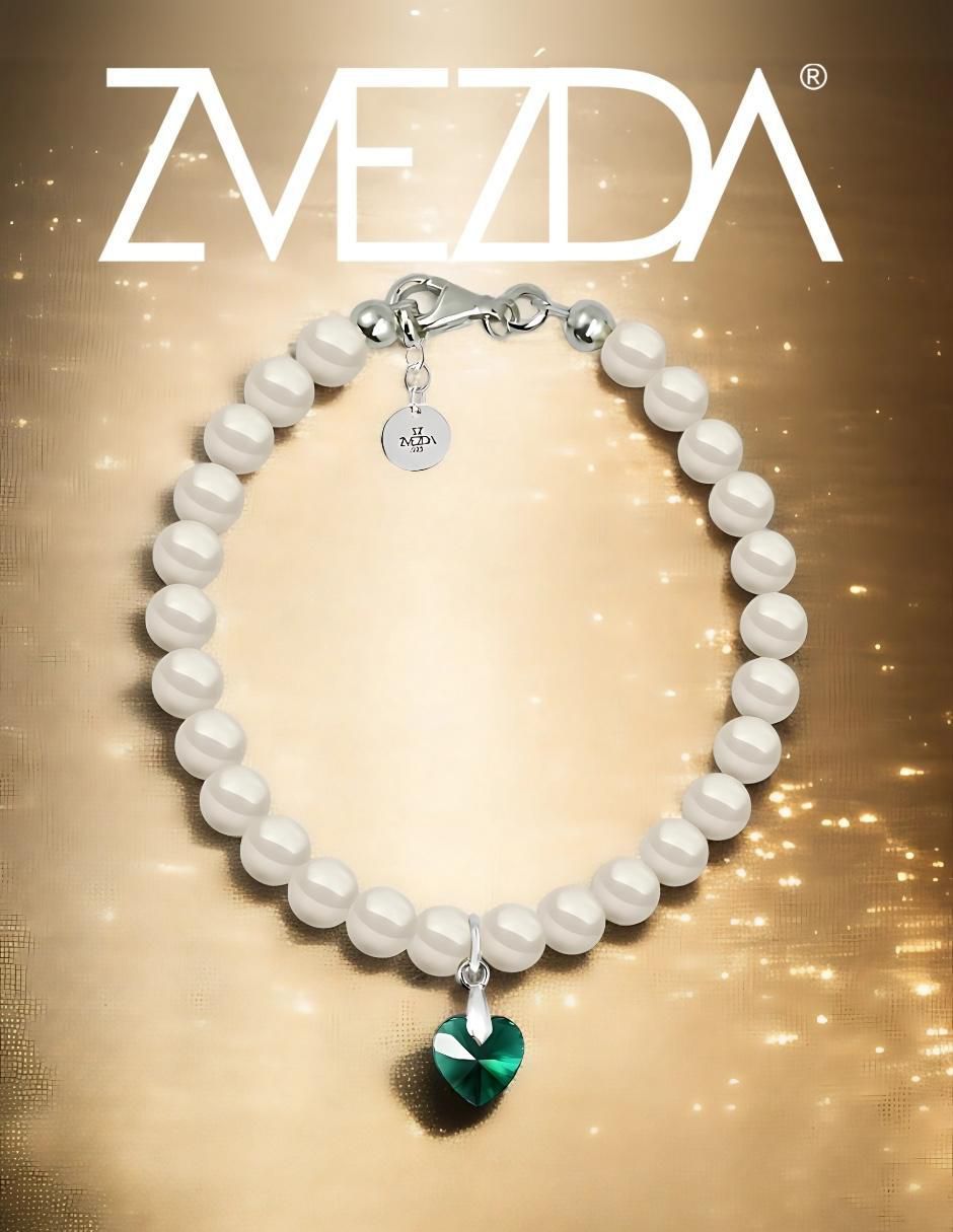 Collar y pulsera de corazón Éclair de plata p 925 cristal 6