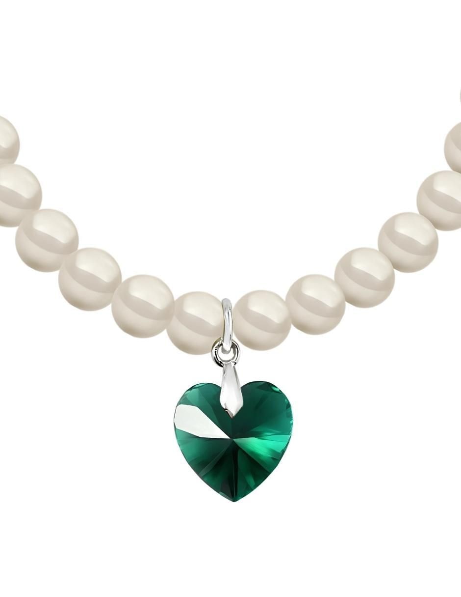 Collar y pulsera de corazón Éclair de plata p 925 cristal 7
