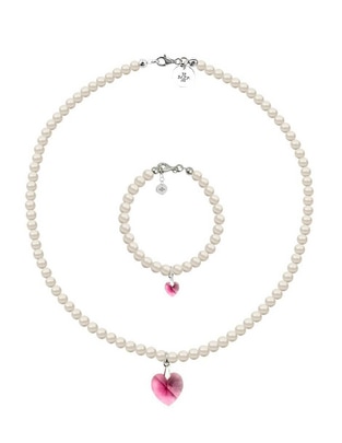 Collar y pulsera de corazón Éclair de plata p 925 cristal Collar y pulsera de corazón Éclair de plata p 925 cristal