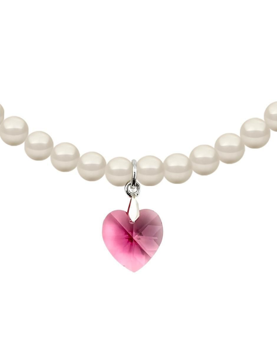 Collar y pulsera de corazón Éclair de plata p 925 cristal 2