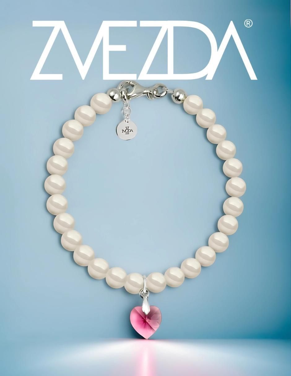 Collar y pulsera de corazón Éclair de plata p 925 cristal 6