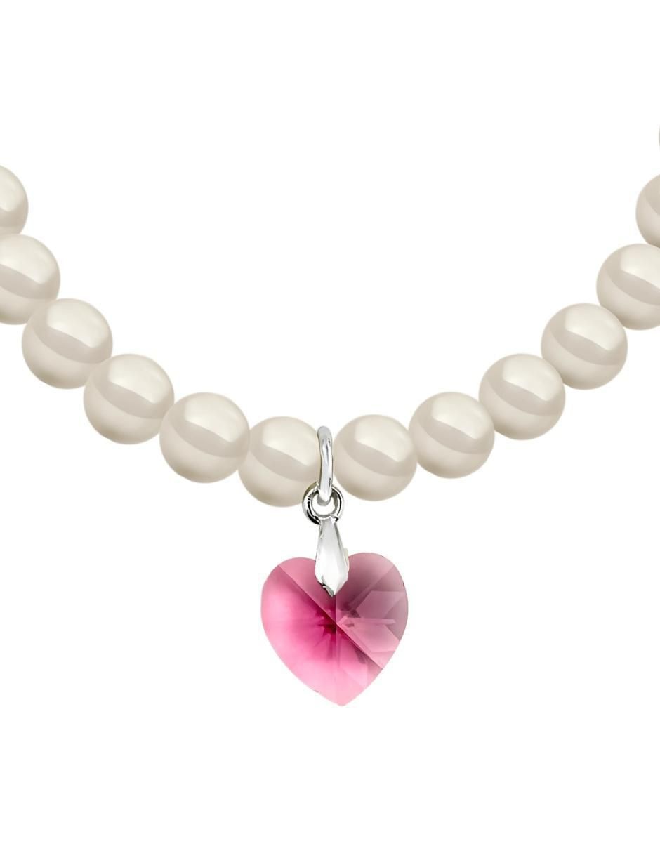 Collar y pulsera de corazón Éclair de plata p 925 cristal 7
