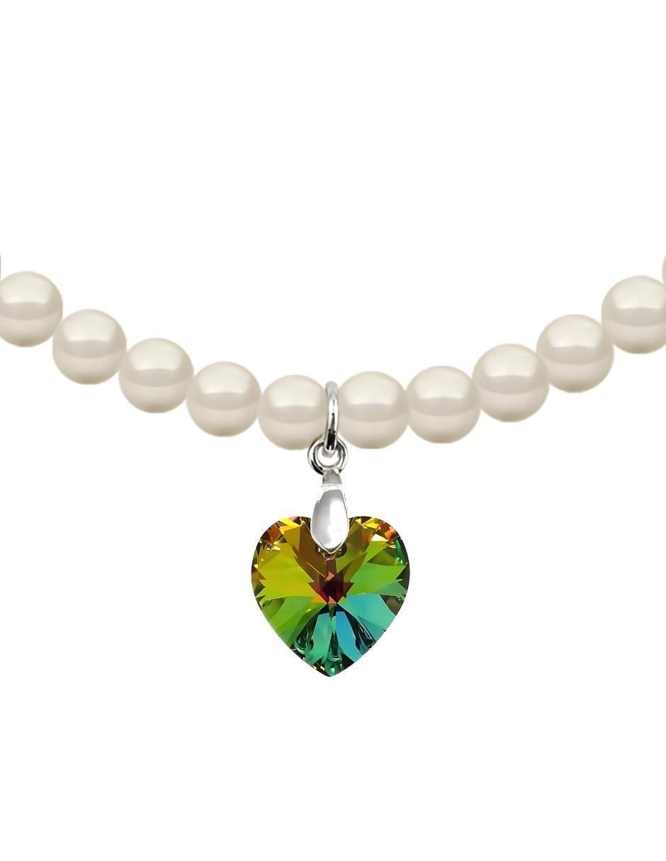 Collar y pulsera de corazón Éclair de plata p 925 cristal 2