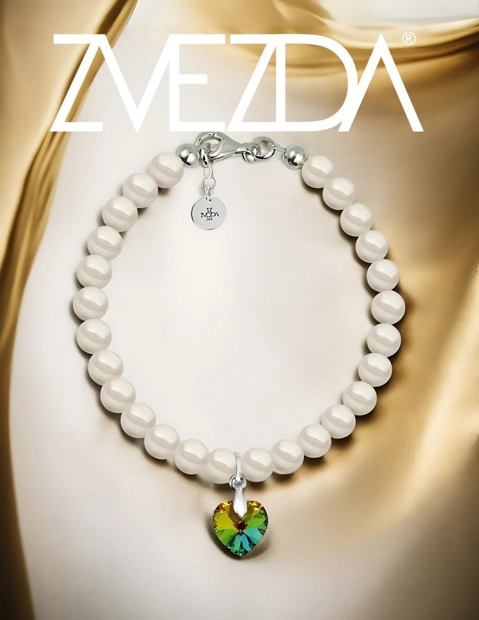 Collar y pulsera de corazón Éclair de plata p 925 cristal 6