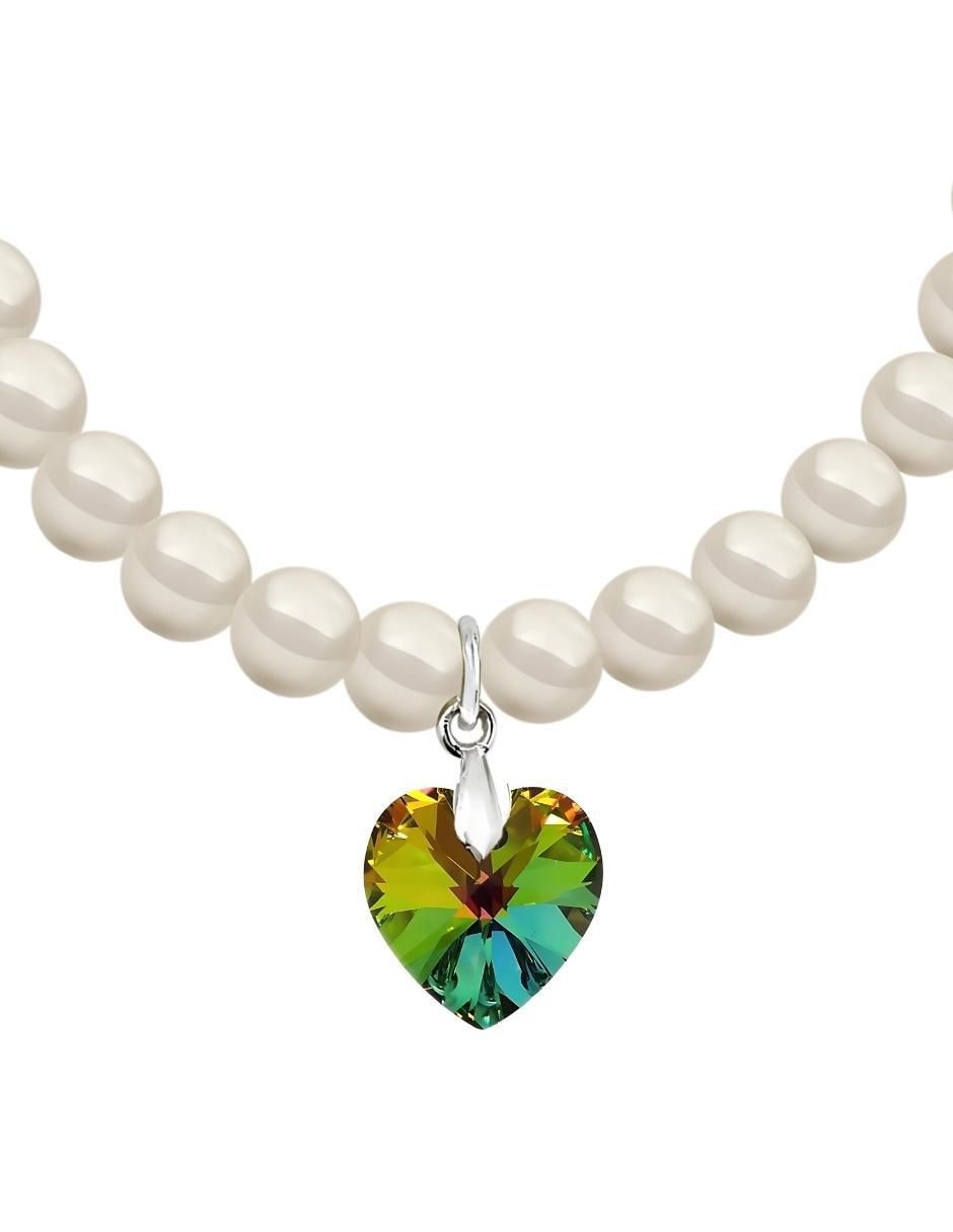 Collar y pulsera de corazón Éclair de plata p 925 cristal 7
