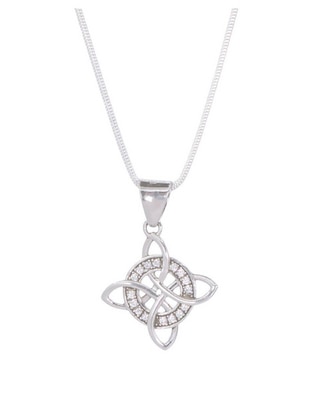 Collar con dije de nudo de bruja de plata P 925