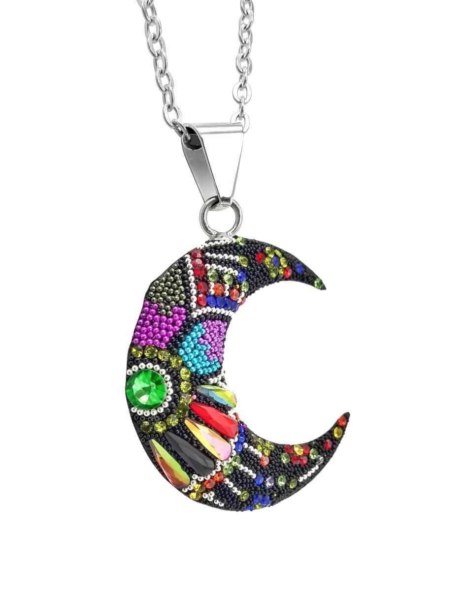 Aretes y collar de luna Élan de plata p 925 cristal 5