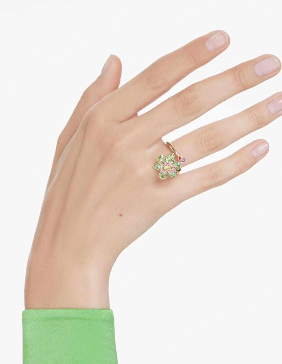 Anillo de flor idyllia de metal swarovski brillante 2