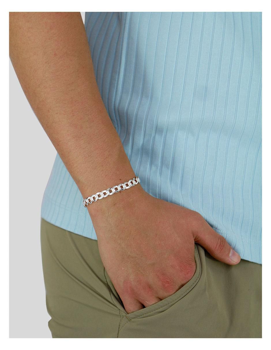 Brazalete de plata p 925 con acabado diamantado 3