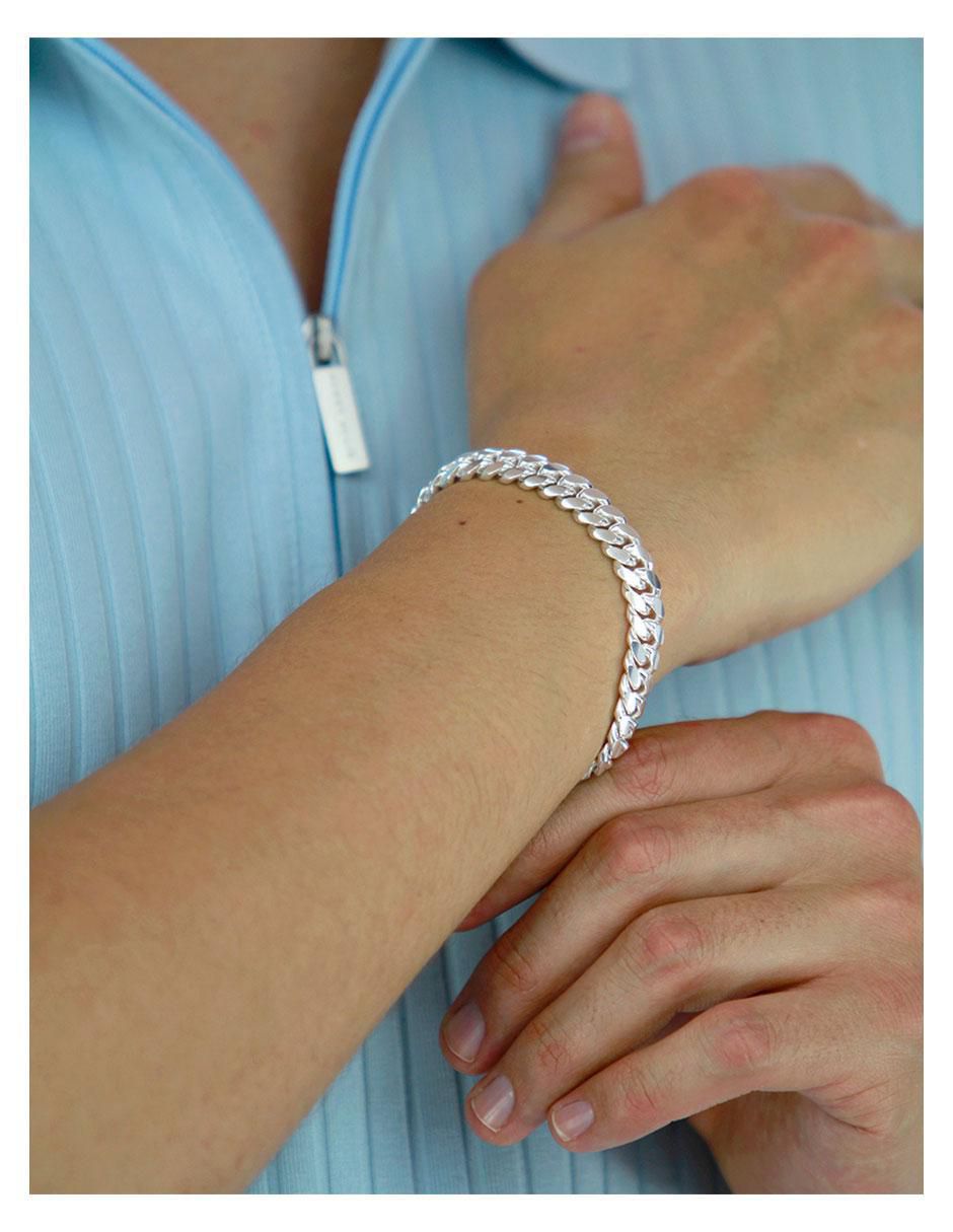 Brazalete de plata p 925 con acabado liso 2