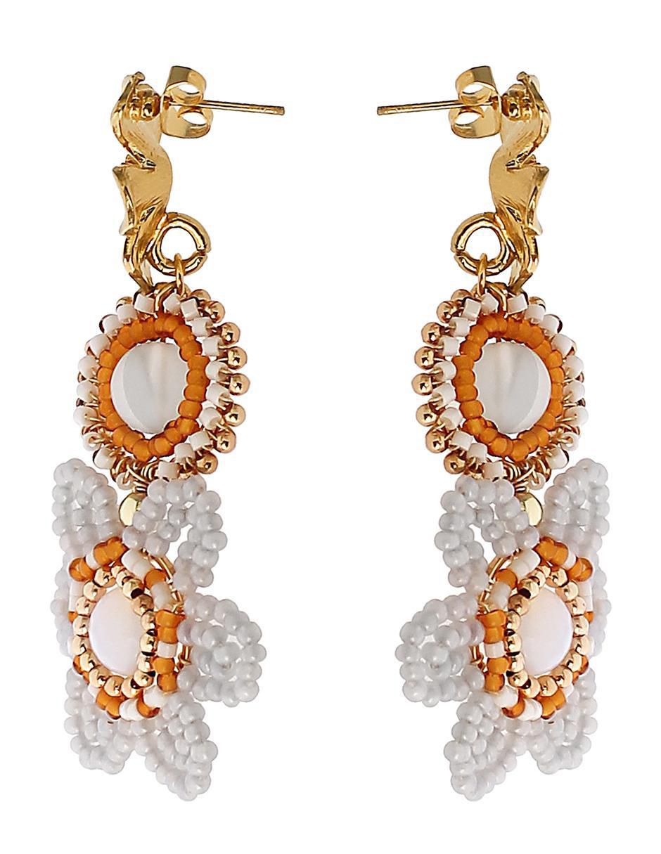 Aretes de flor 14 K con acabado chapa de oro 2