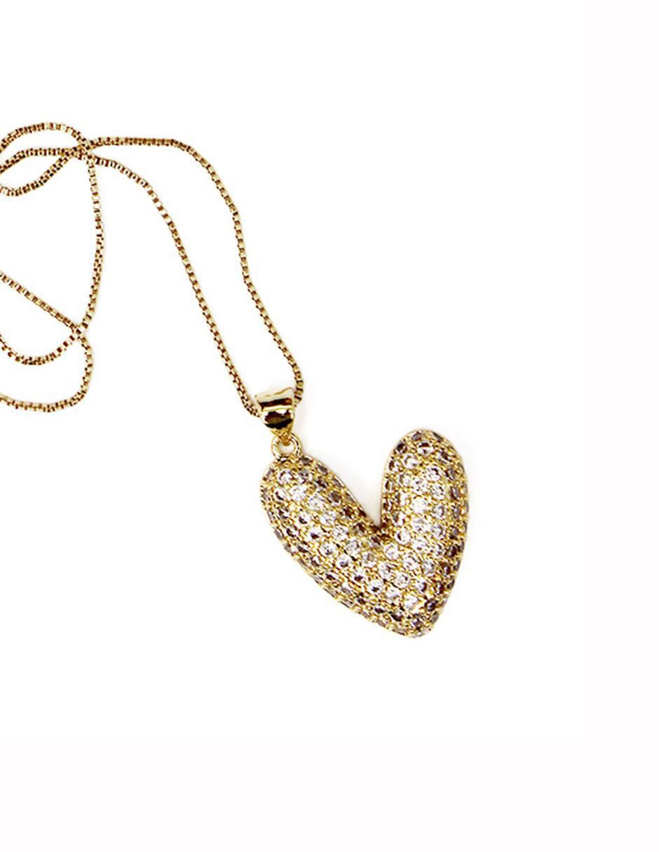 Collar con dije corazón de oro laminado 10 K
