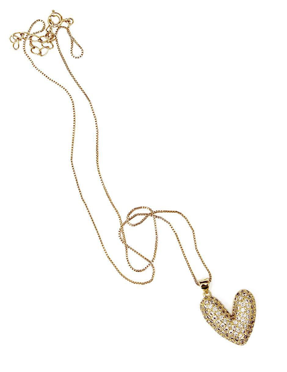 Collar con dije corazón de oro laminado 10 K 8