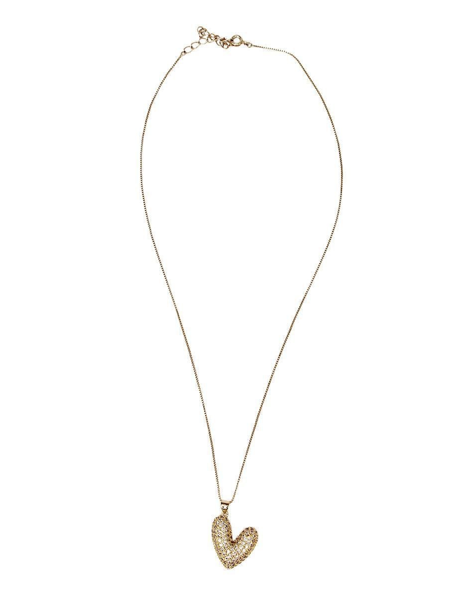 Collar con dije corazón de oro laminado 10 K 10