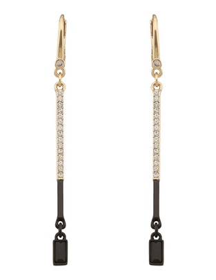 Aretes rectangulares con acabado pavé cristal Aretes rectangulares con acabado pavé cristal