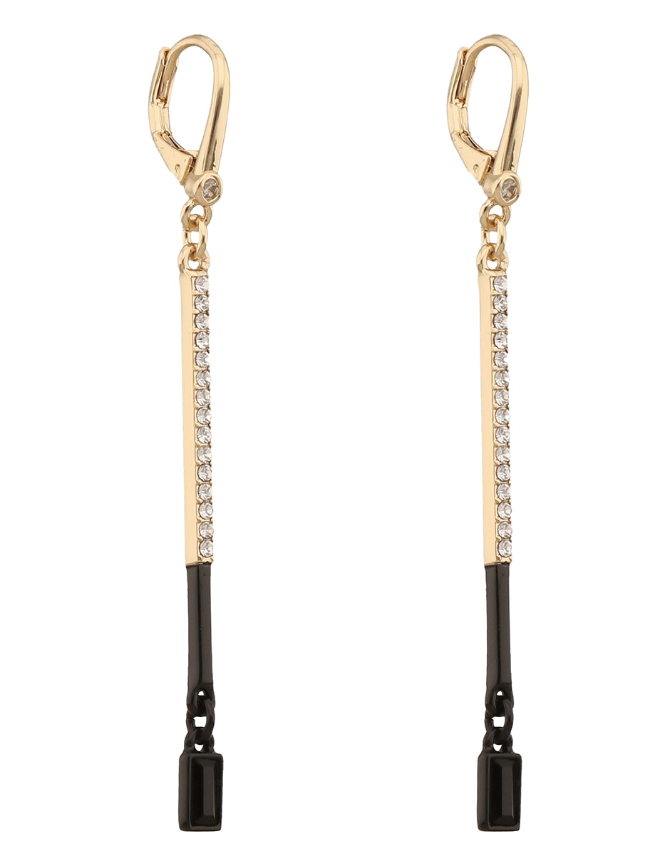 Aretes rectangulares con acabado pavé cristal 2