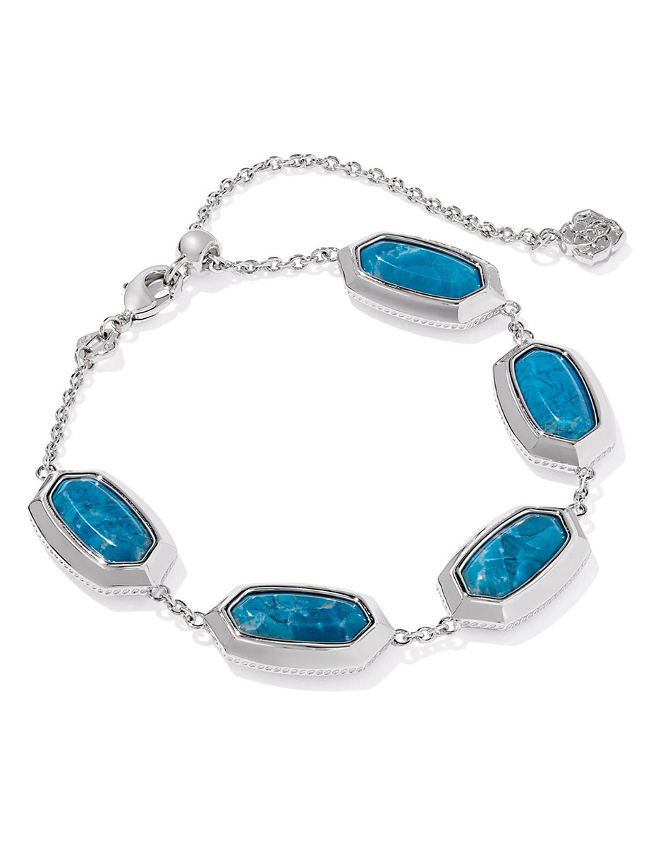 Pulsera con magnesita 14 k Elaina con acabado baño rodio