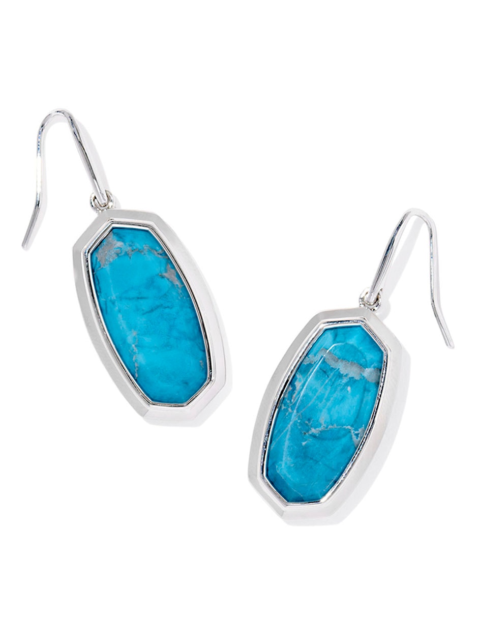 Aretes de gota con acabado baño rodio magnesita Aretes de gota con acabado baño rodio magnesita