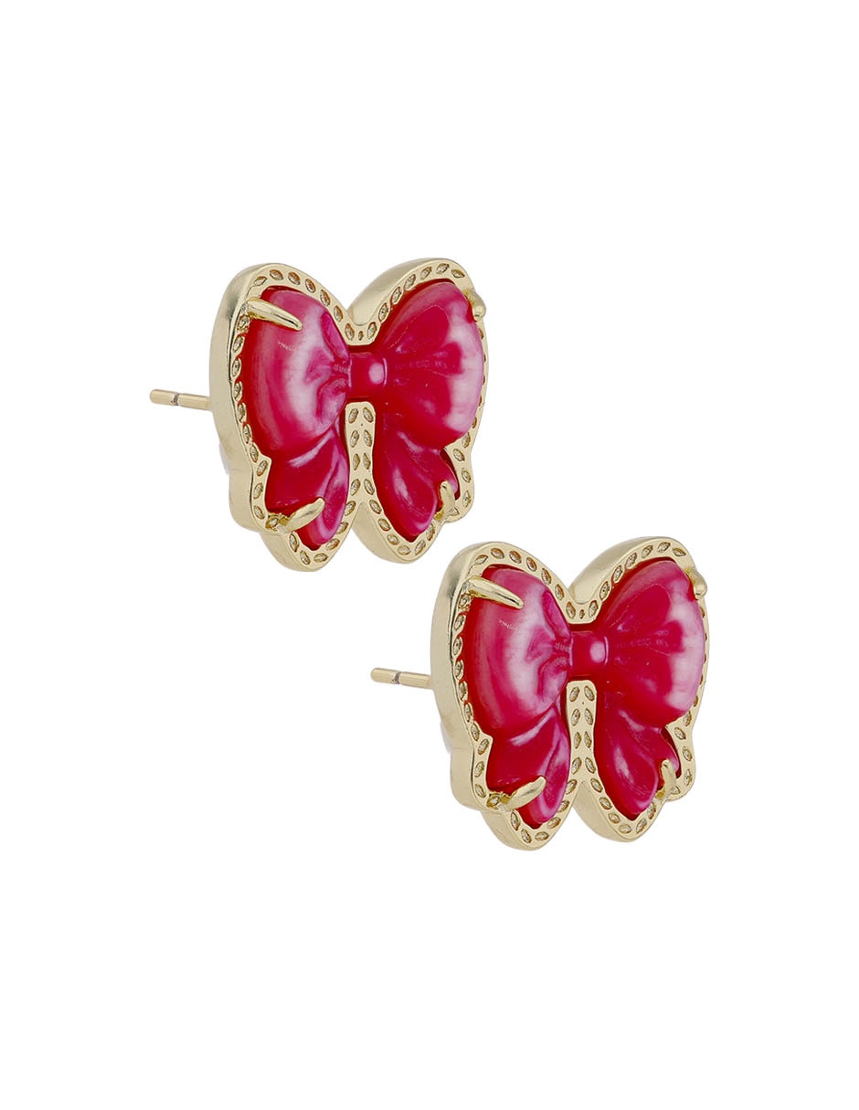 Aretes cortos de moño Kendra Scott con acabado brillante zirconia