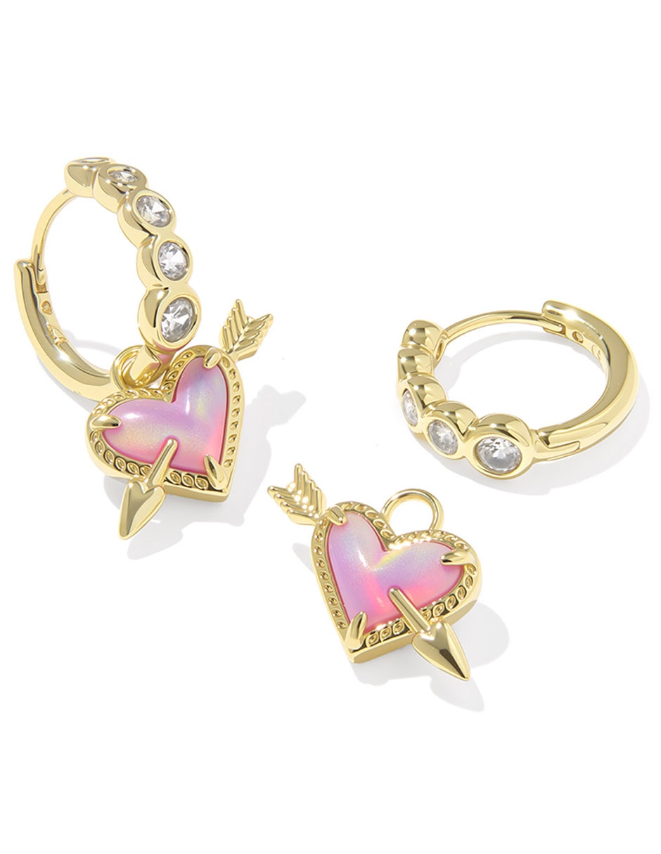 Aretes de aro de flecha Kendra Scott Ari con acabado baño de oro 14 K ópalo