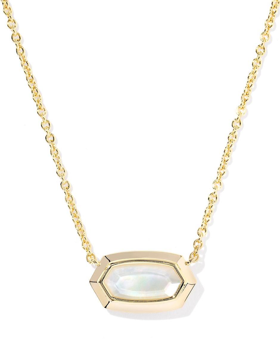 Collar ovalado Kendra Scott Elisa Bezel de baño de oro 14 K