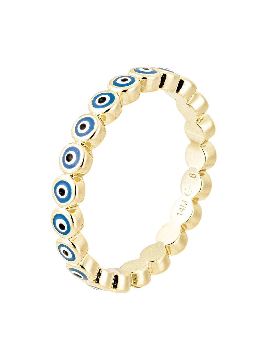Anillo de ojo Protección 14 k baño de oro 4