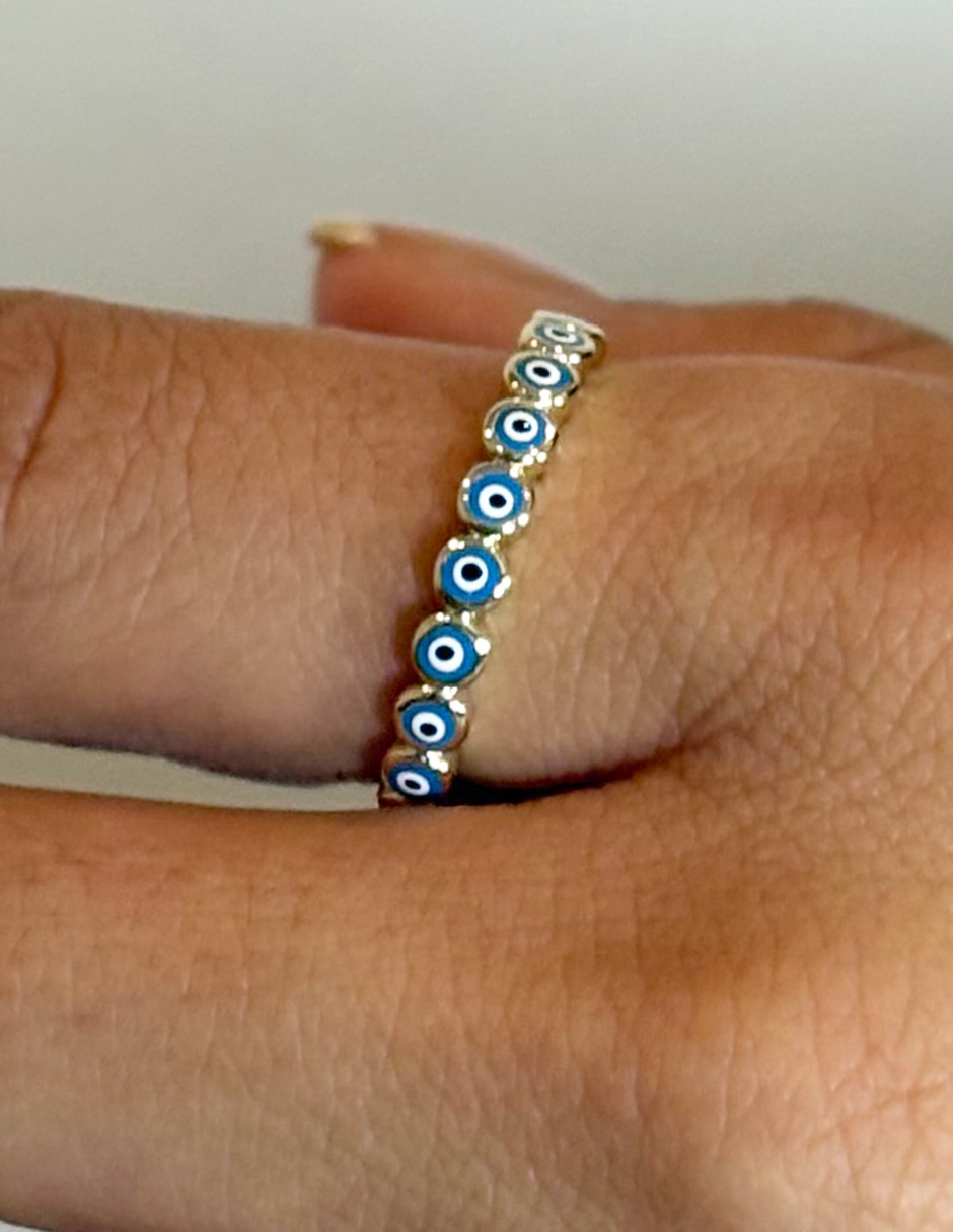 Anillo de ojo Protección 14 k baño de oro 3