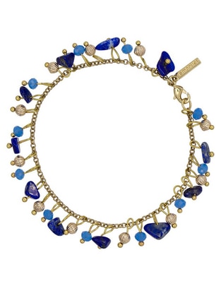 Pulsera emanuel ungaro con lapislázuli chip con acabado pulido