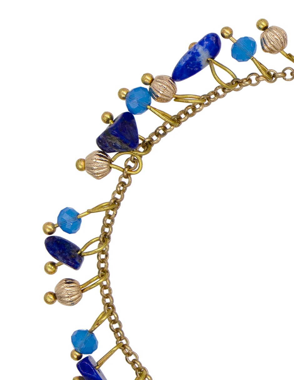 Pulsera emanuel ungaro con lapislázuli chip con acabado pulido