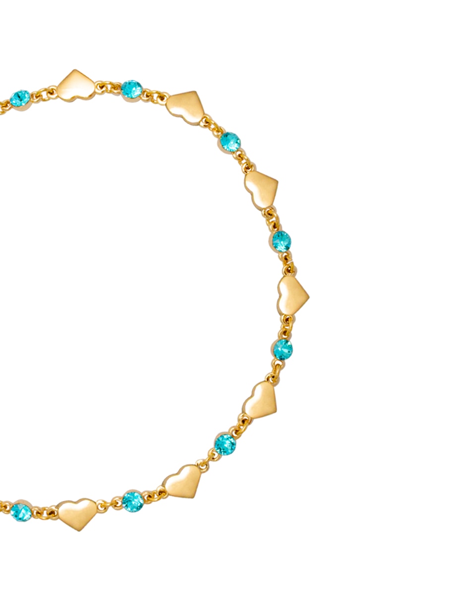 Pulsera con cristal Chatón Turquesa acabado pulido 2