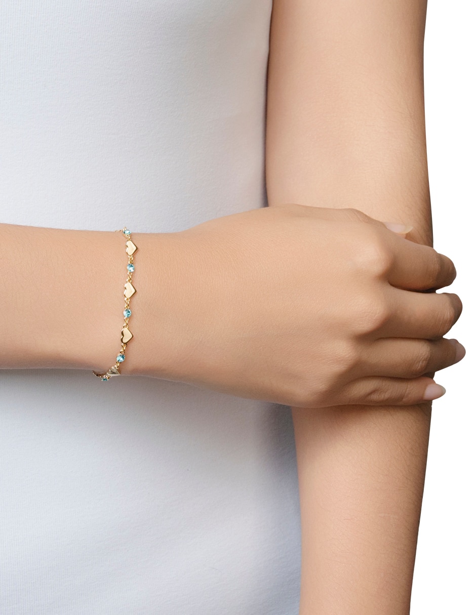 Pulsera con cristal Chatón Turquesa acabado pulido 3