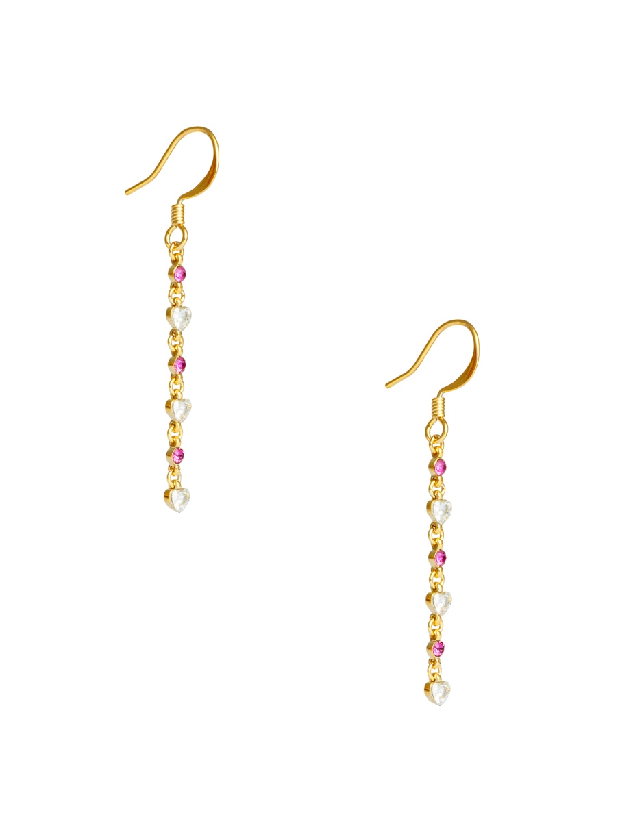 Aretes de corazón con acabado pulido zirconia 2
