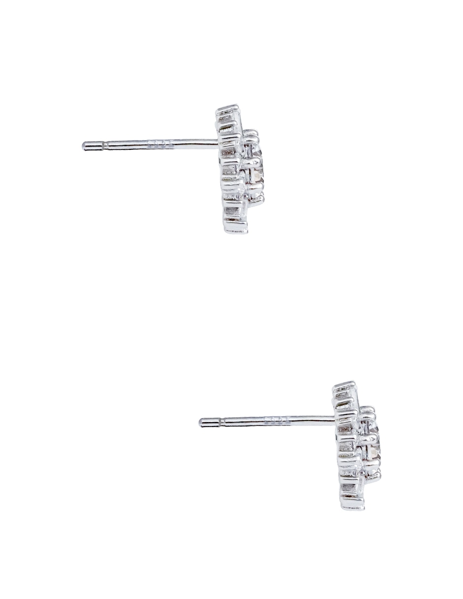 Aretes cortos de copo de nieve de plata P 925 con acabado pavé zirconia 3