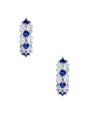 Aretes de plata p 925 con acabado pavé zirconia 1