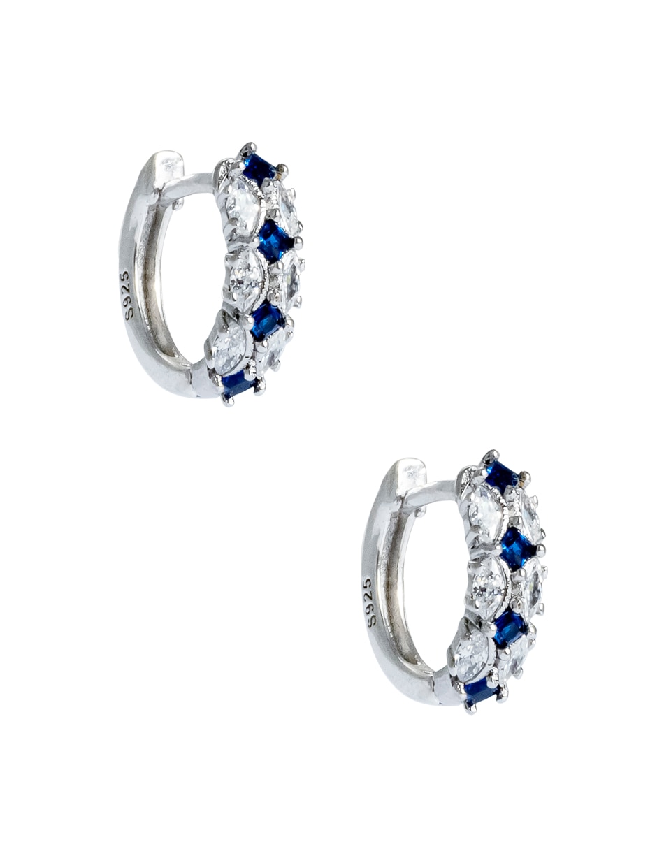 Aretes de plata p 925 con acabado pavé zirconia 2