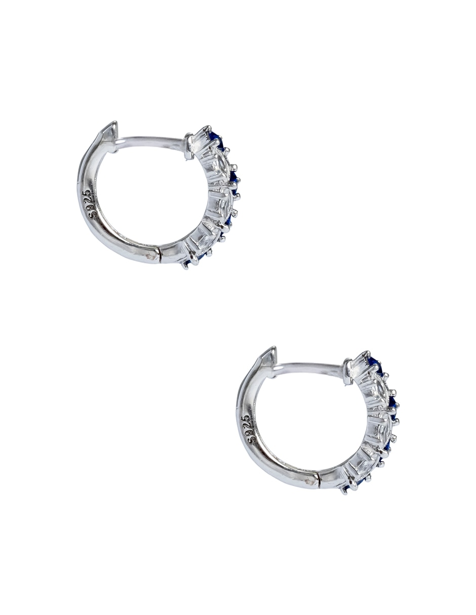Aretes de plata p 925 con acabado pavé zirconia 3