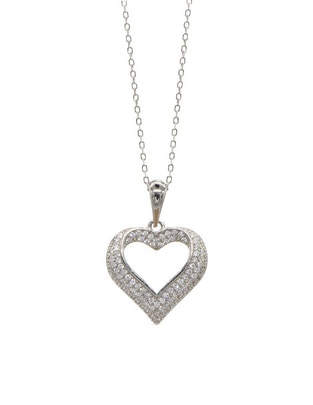 Collar con dije de corazón Carré de plata P 925 1