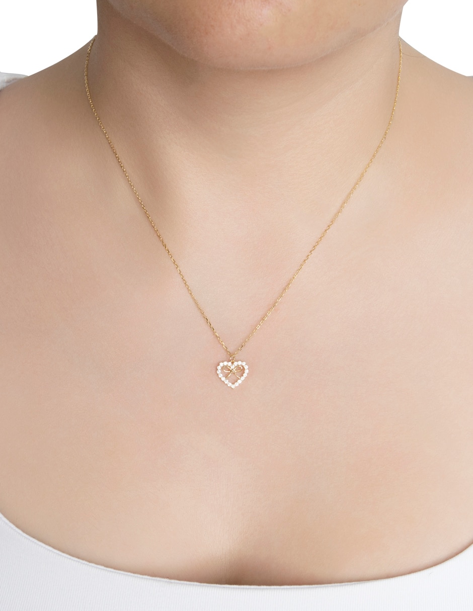 Collar con dije de corazón westies coquette de plata p 925