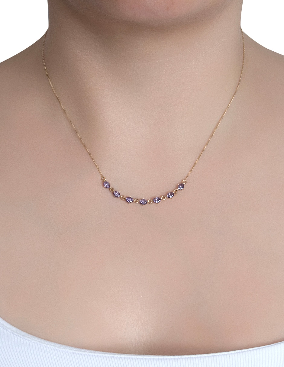 Collar circonia oval