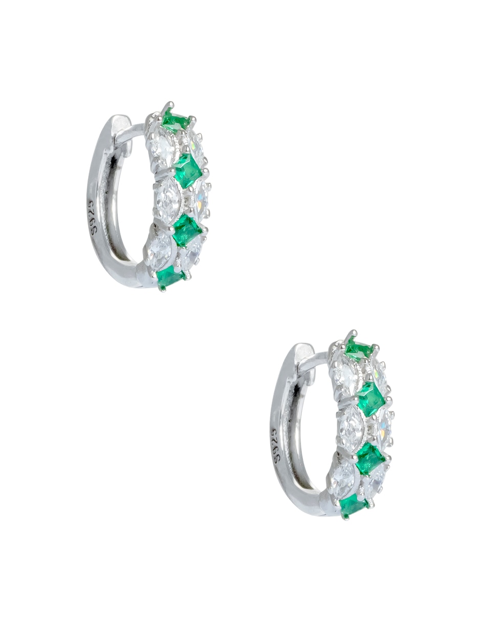 Aretes de plata p 925 con acabado pavé zirconia 2