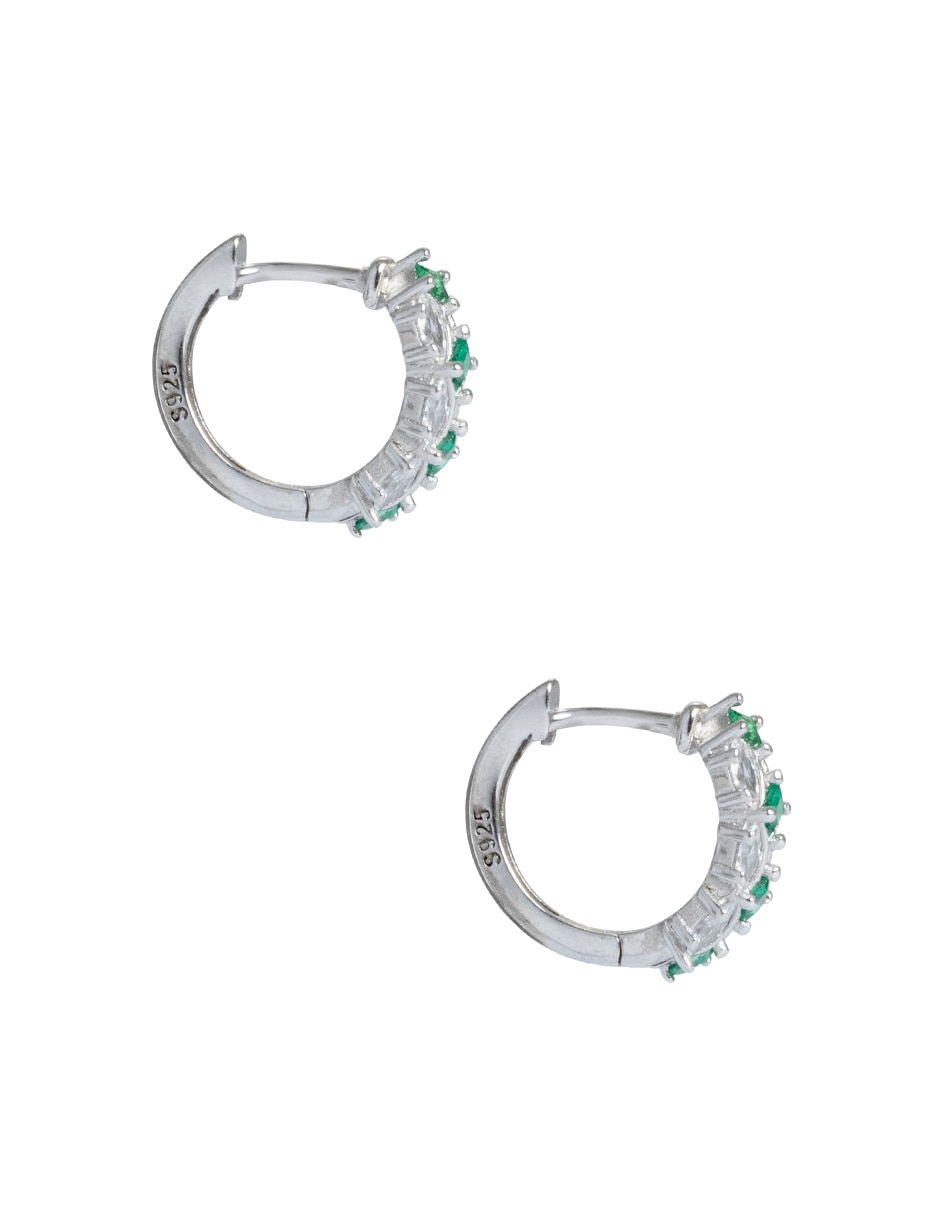 Aretes de plata p 925 con acabado pavé zirconia 3