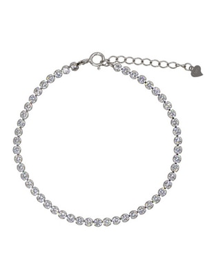Pulsera de plata con zirconia P 925 acabado baño de rodio