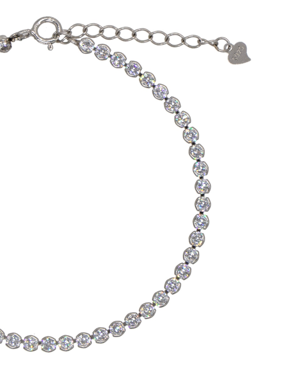 Pulsera de plata con zirconia P 925 acabado baño de rodio 2