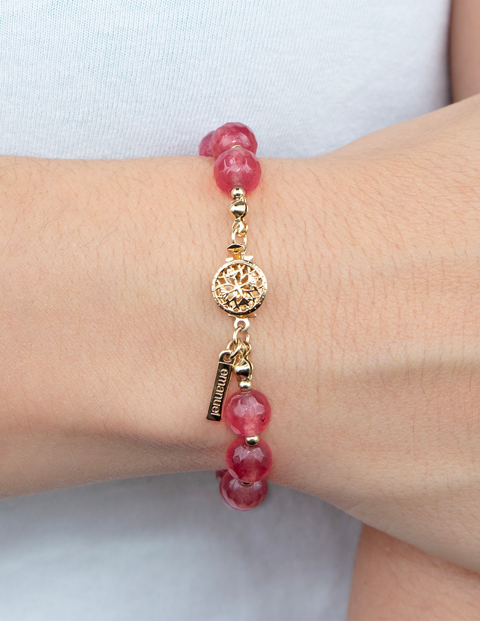 Pulsera con cuarzo Ruby Quartz acabado martillado 3