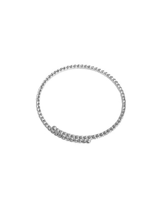 Pulsera con zirconia cup chain con acabado baño rodio 1