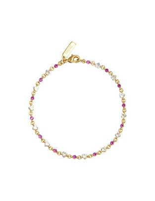 Pulsera con zirconia corazón chispita con acabado pulido 1