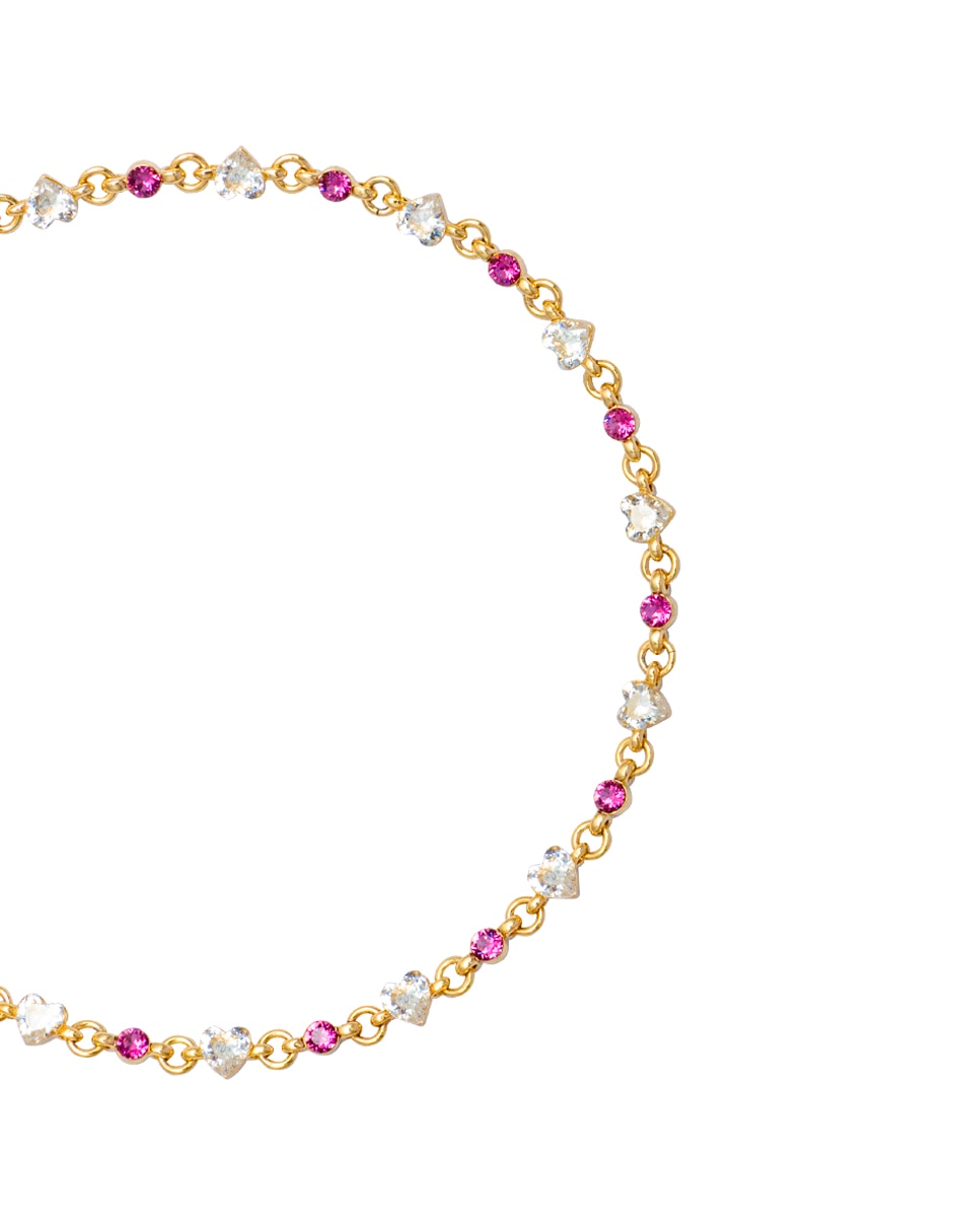 Pulsera con zirconia corazón chispita con acabado pulido 2
