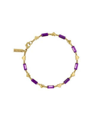 Pulsera mossimo con cristal baguette amatista con acabado pulido